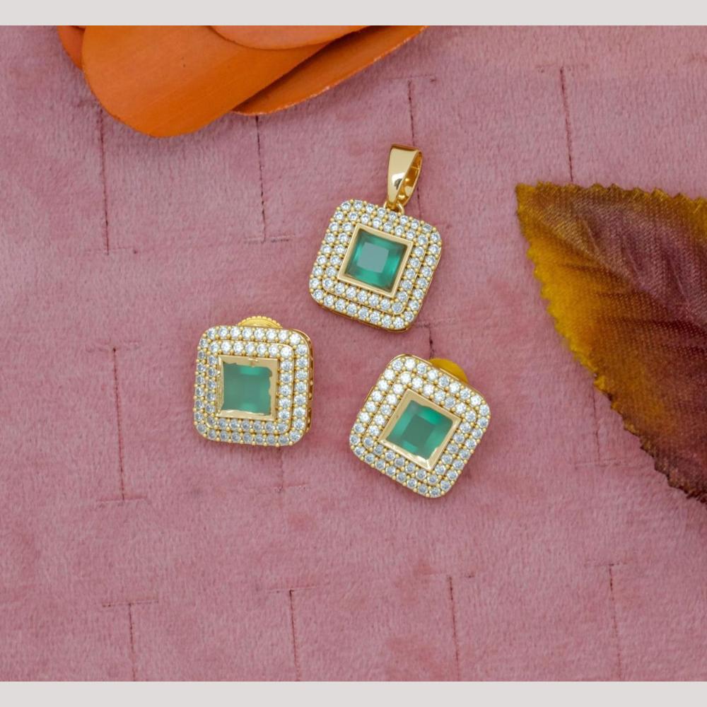 Manisha Jewellery Gold Plated Crystal Stone Pendant Set