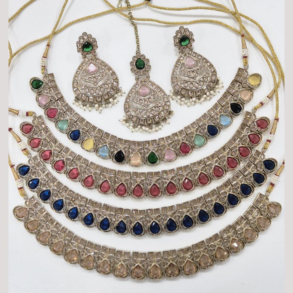 Manisha Jewellery Gold Plated Crystal And Pearl Necklace Set