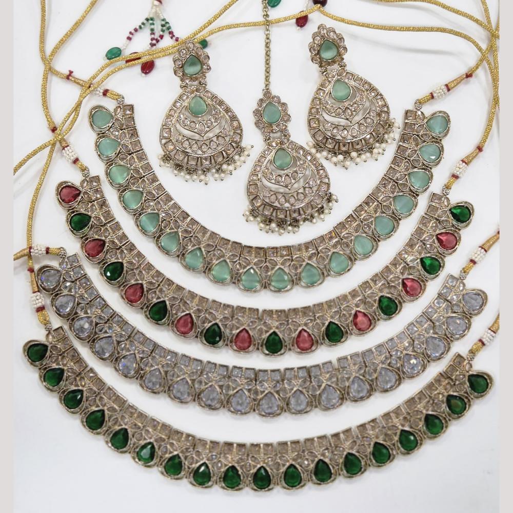 Manisha Jewellery Gold Plated Crystal And Pearl Necklace Set