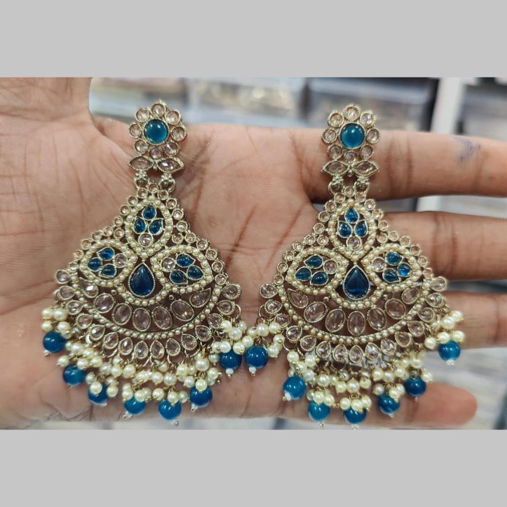 Manisha Jewellery Gold Plated Crystal Stone And Beads Dangler Earrings