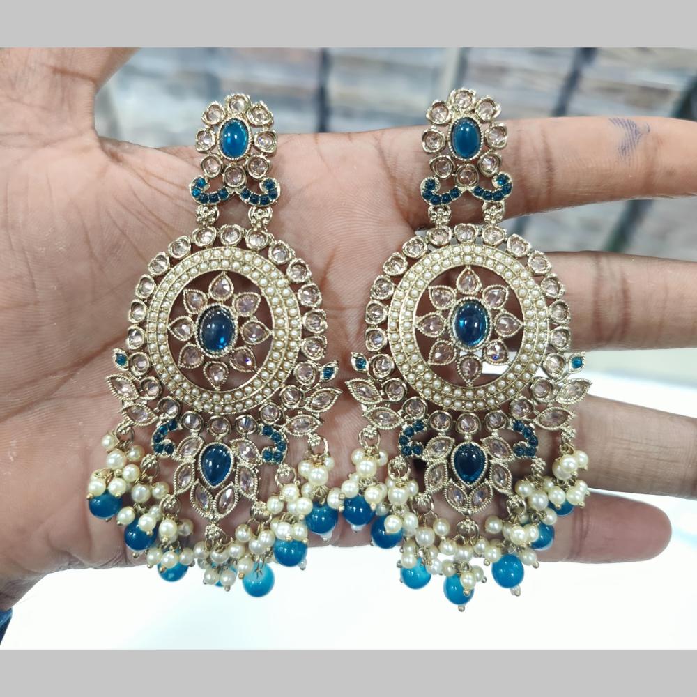 Manisha Jewellery Gold Plated Crystal Stone And Beads Dangler Earrings