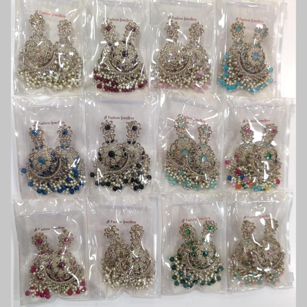 Manisha Jewellery Gold Plated Crystal Stone And Beads Dangler Earrings