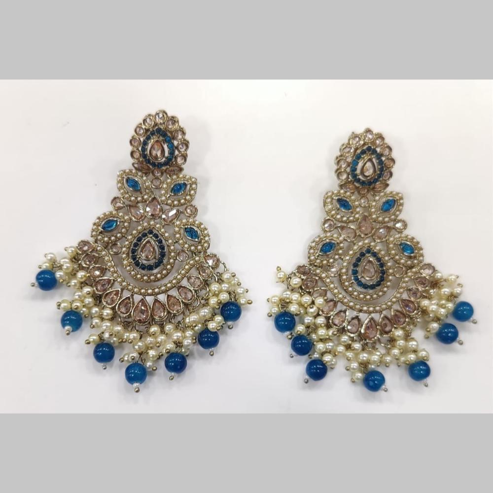 Manisha Jewellery Gold Plated Crystal Stone And Beads Dangler Earrings