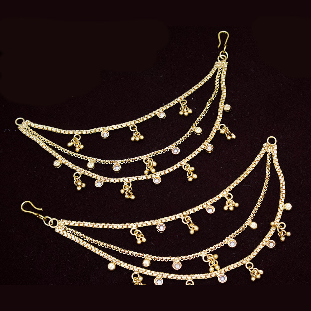 Manisha Jewellery Gold Plated Pota Stone Kaan Chain