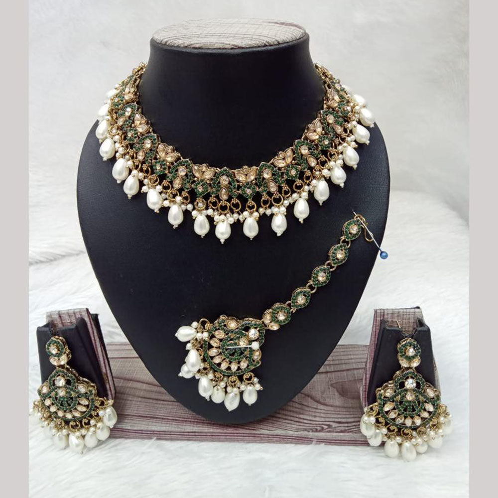 Manisha Jewellery Timeless Grace Crystal and Pear Necklace Set