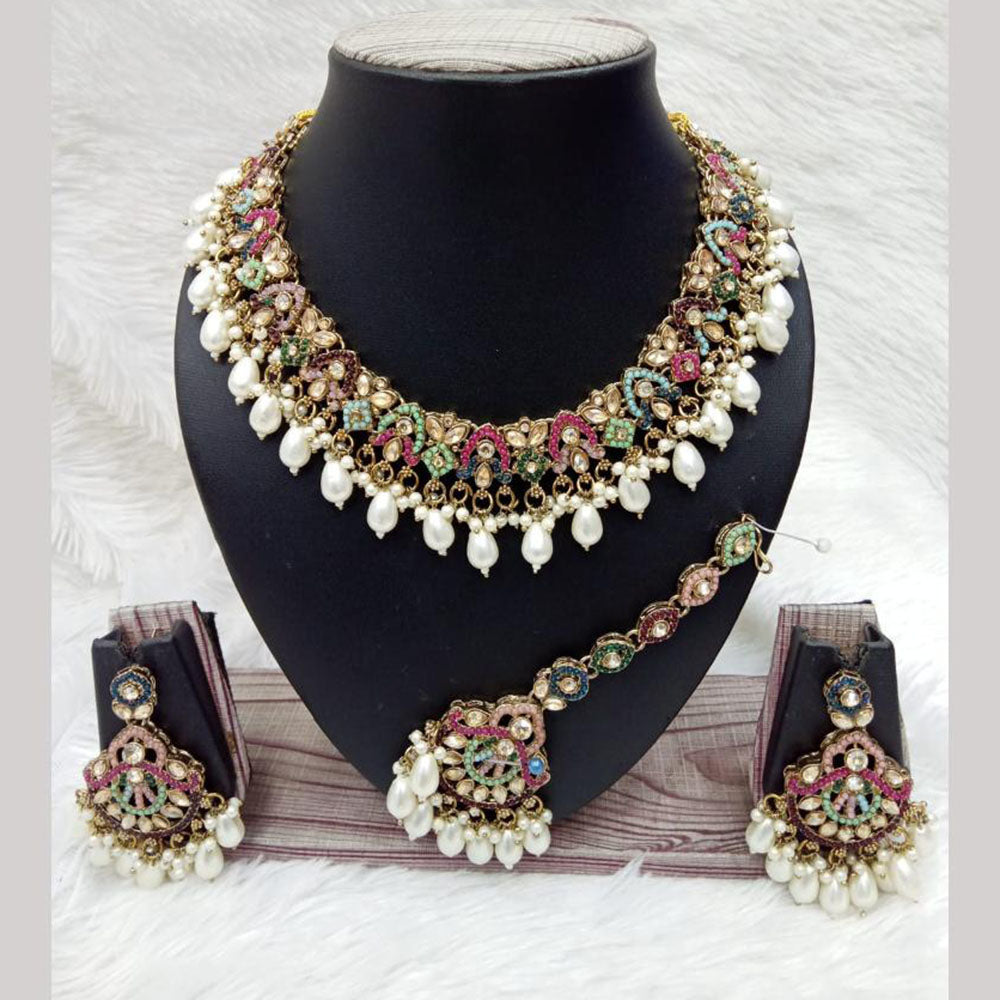 Manisha Jewellery Timeless Grace Crystal and Pear Necklace Set