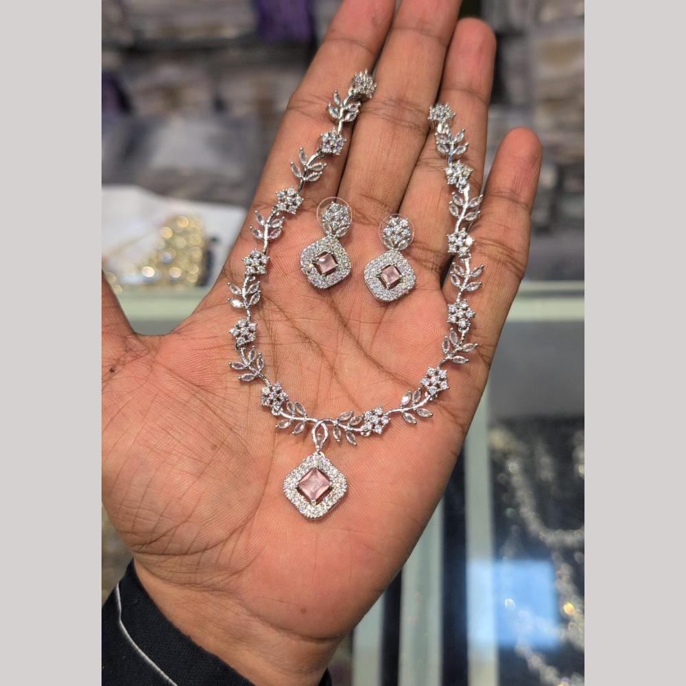 Manisha Jewellery Grace & Glitter Designer American Diamond Necklace Set