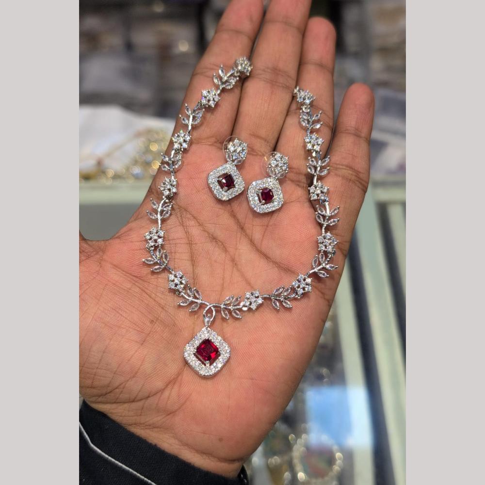 Manisha Jewellery Grace & Glitter Designer American Diamond Necklace Set