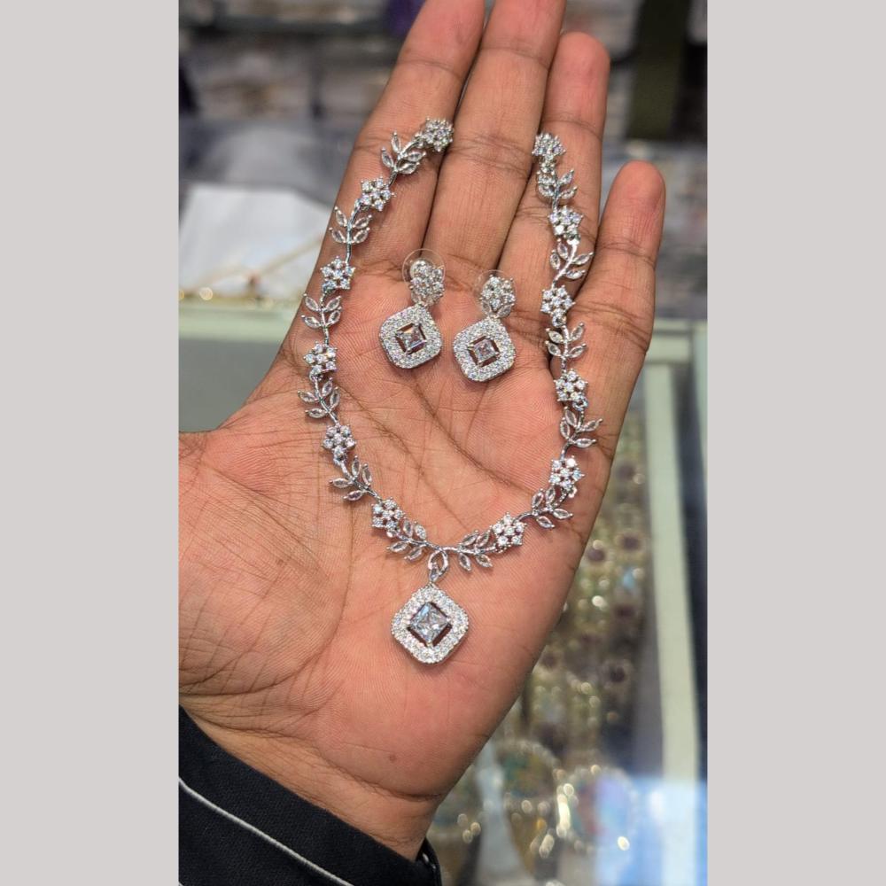 Manisha Jewellery Grace & Glitter Designer American Diamond Necklace Set