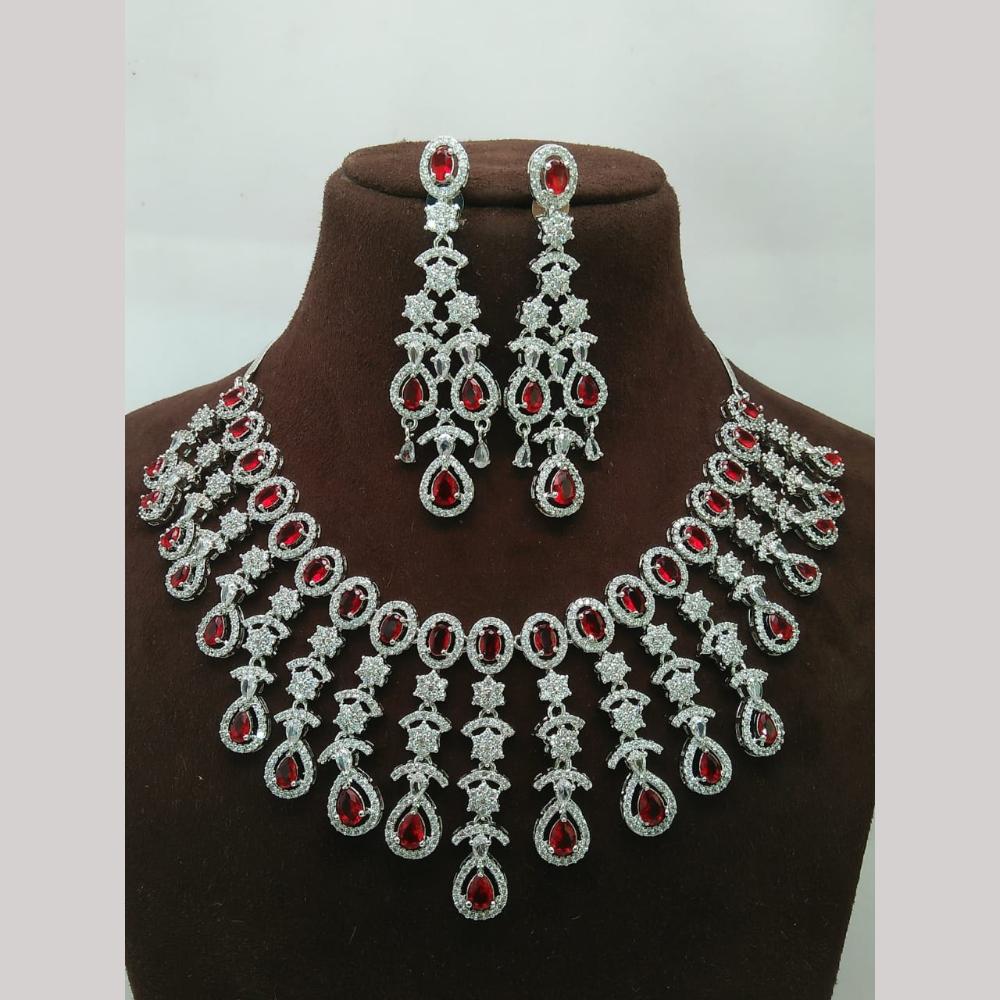 Manisha Jewellery Shimmer Luxe Elegant American Diamond Necklace Set