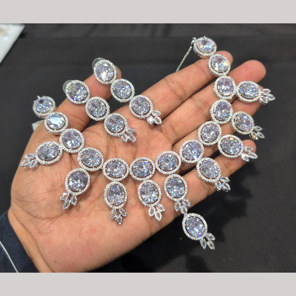 Manisha Jewellery Timeless Beauty American Daimonds Necklace Set