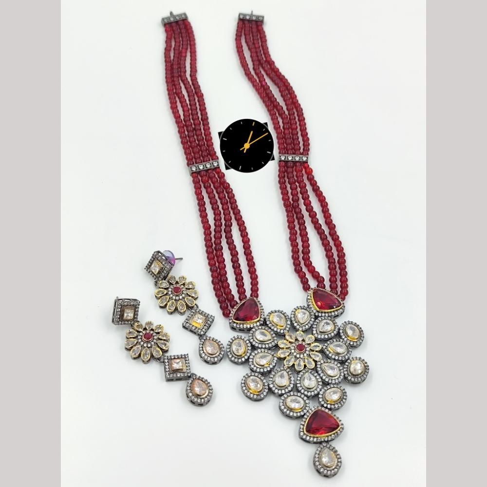 Manisha Jewellery Radiant Layers Elegant Beads and Crystal Long Necklace Set