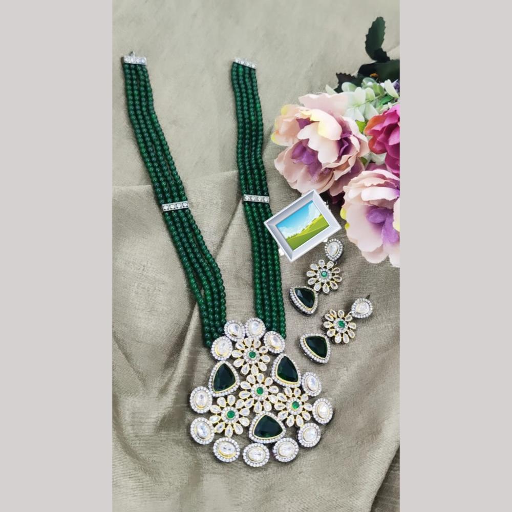 Manisha Jewellery Radiant Layers Elegant Beads and Crystal Long Necklace Set