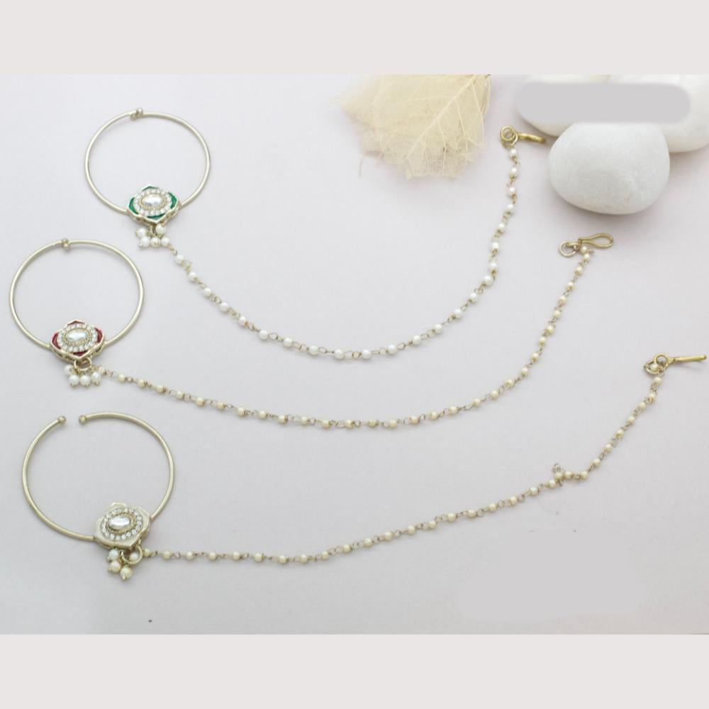 Manisha Jewellery Designer Austrian And Pearl Nose Ring