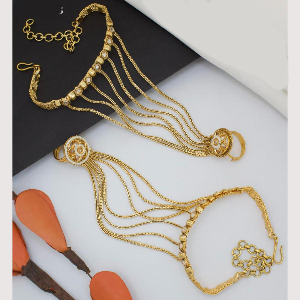 Manisha Jewellery Classic Traditional Pota And Pearl Hand Harness