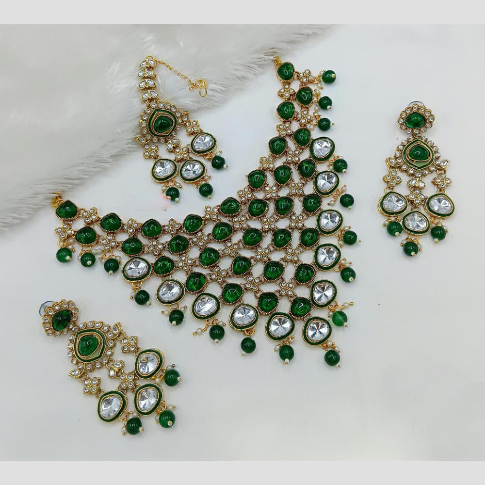 Manisha Jewellery Styled to Shine Crystal Stone And Beads Elegant Necklace Set