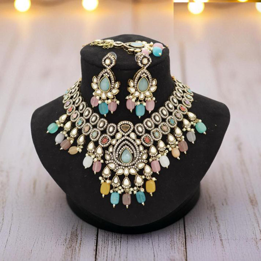 Manisha Jewellery Kundan and Beads Necklace Set