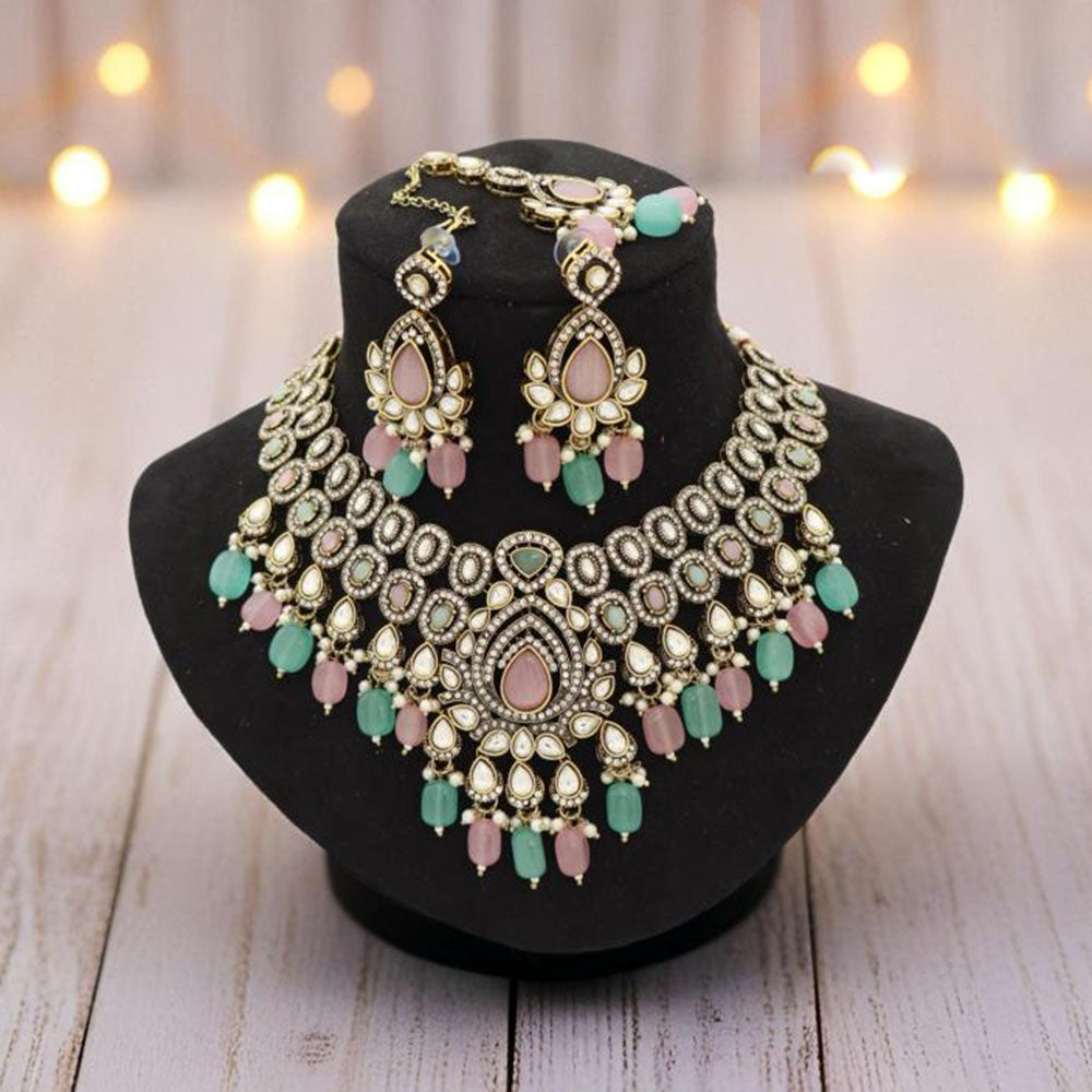 Manisha Jewellery Kundan and Beads Necklace Set
