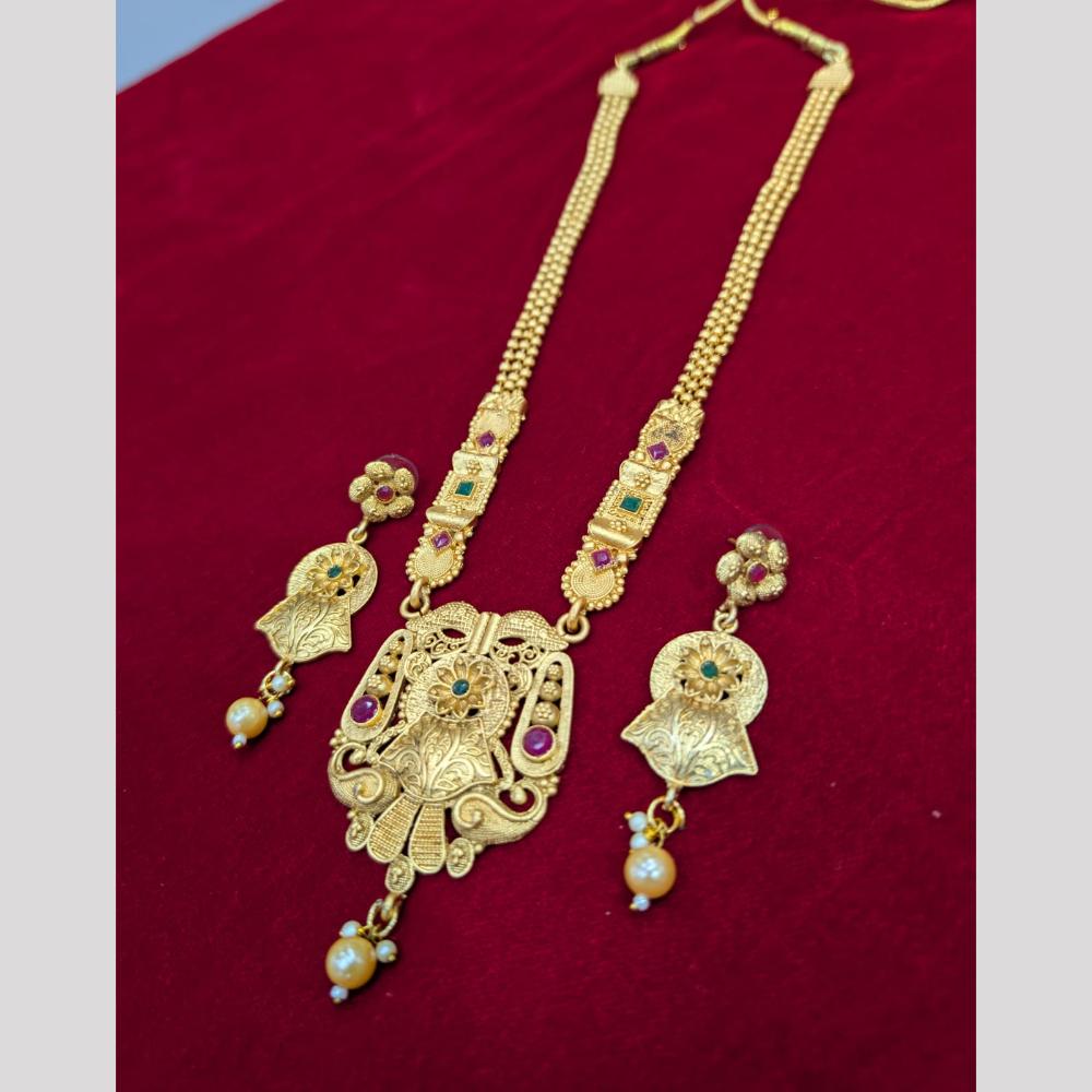 Manisha Jewellery Pota Stone Long Necklace Set