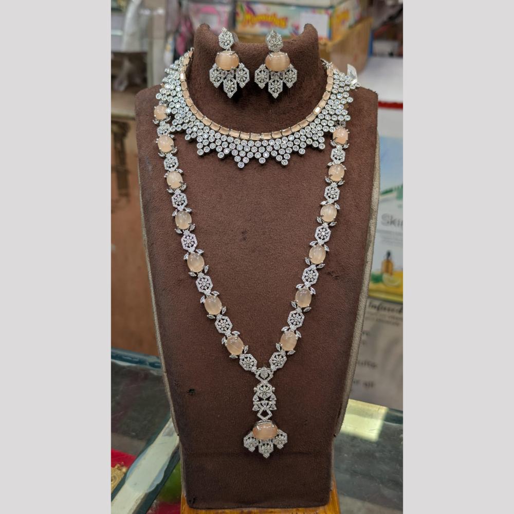 Manisha Jewellery American Diamond Necklace Combo Set