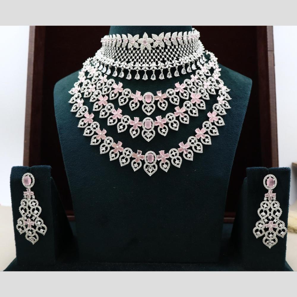 Manisha Jewellery Sparkling American Diamond Necklace Set