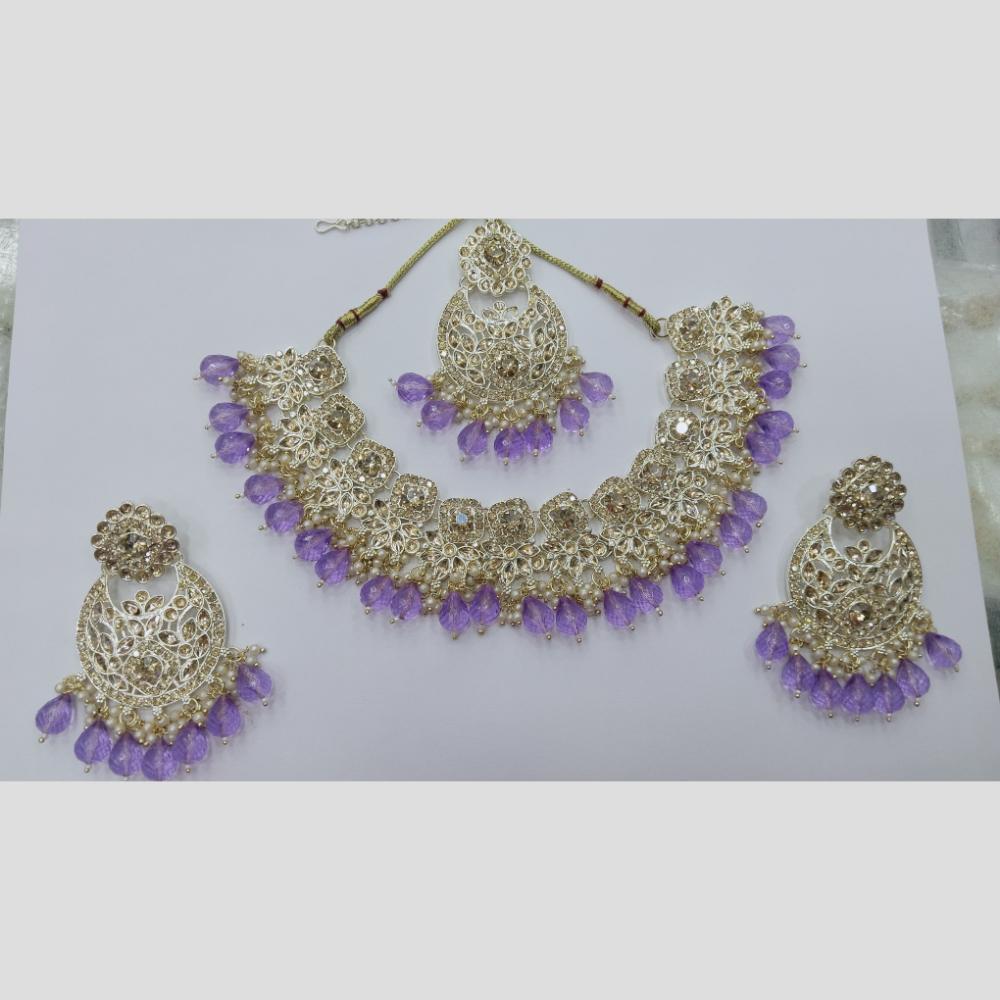 Manisha Jewellery Ethnic Necklace Set with Austrian Stones and Bead Detailing