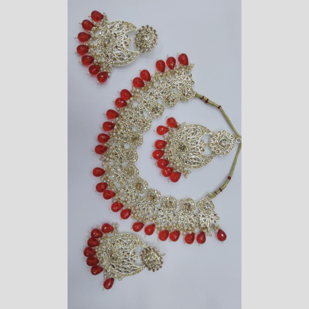 Manisha Jewellery Austrian Crystal Necklace with Beads