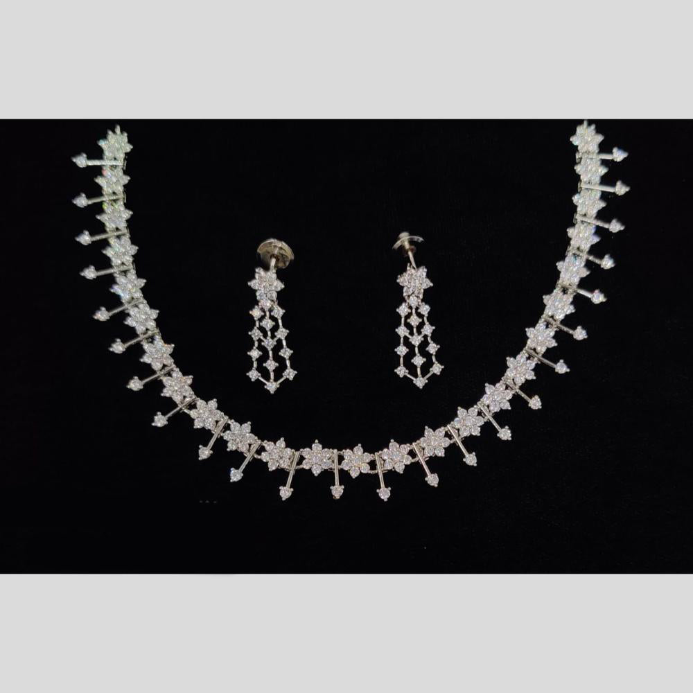 Manisha Jewellery Dazzling American Diamond Necklace and Earrings