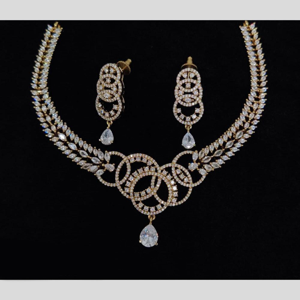 Manisha Jewellery Dazzling American Diamond Necklace and Earrings