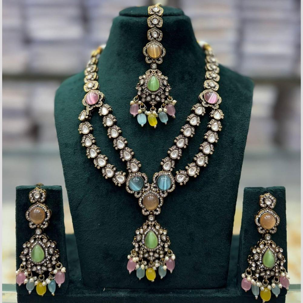 Manisha Jewellery Royal Glow Pota Stone And Pearl Necklace Set