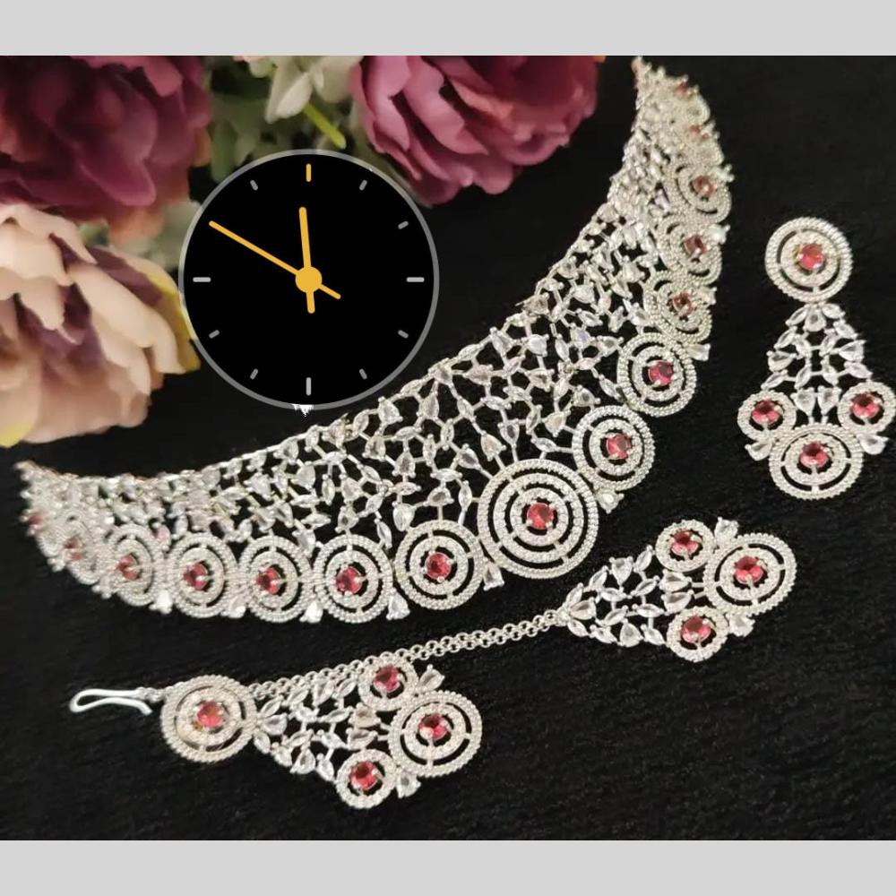 Glow Up Your Look Manisha Jewellery American Diamond Necklace Set