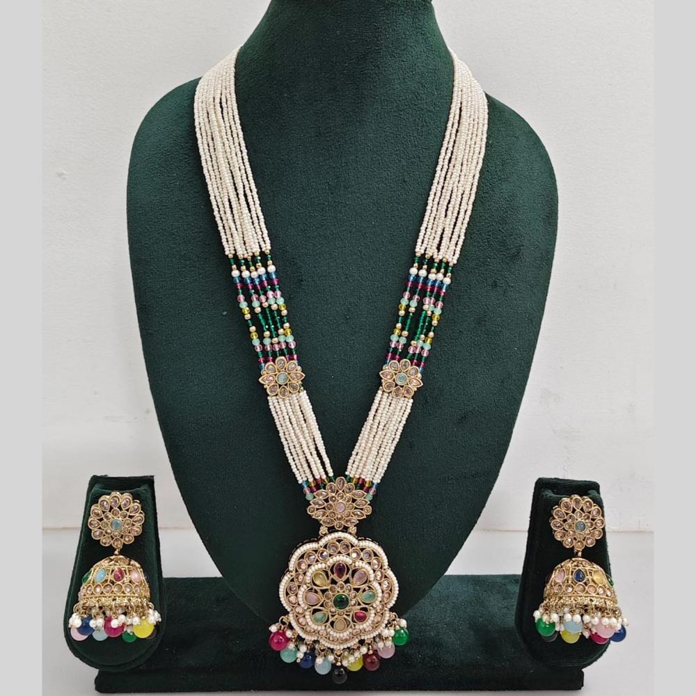 Manisha Jewellery Pearl And Crystal Stone Long Necklace Set