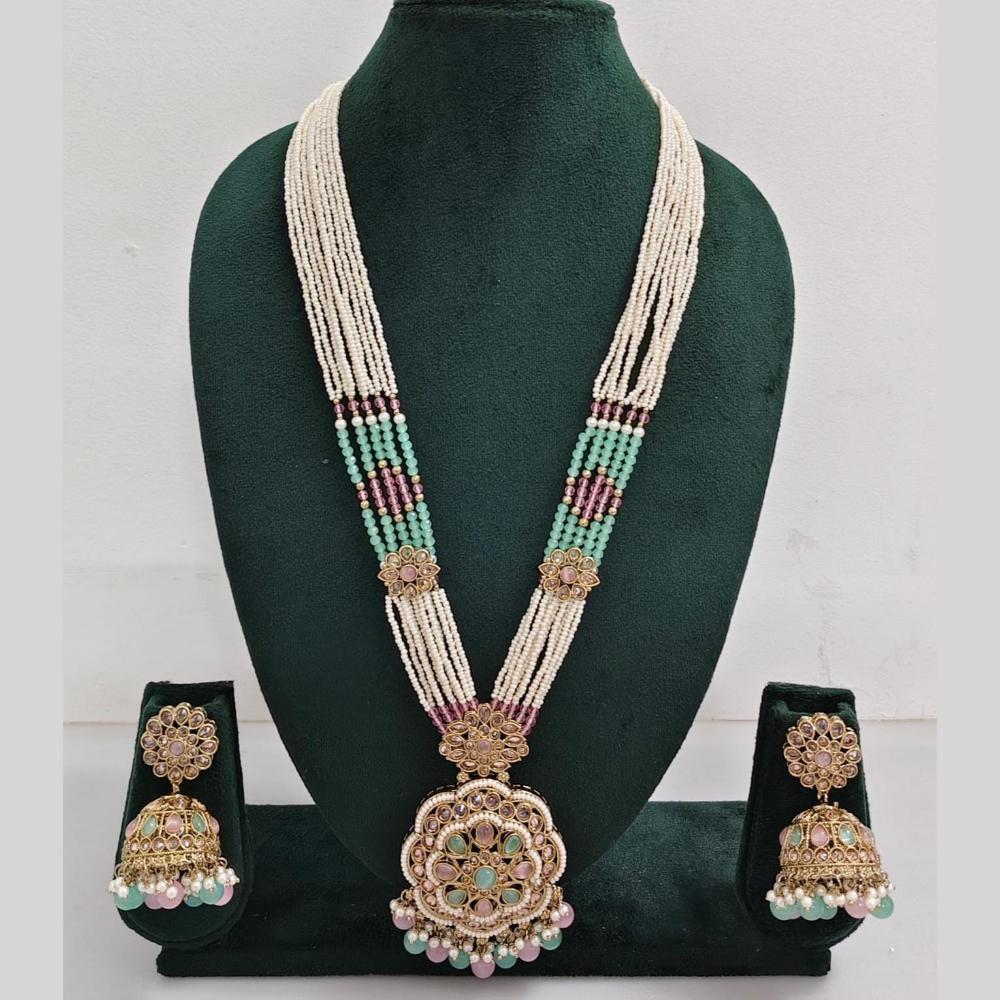 Manisha Jewellery Pearl And Crystal Stone Long Necklace Set