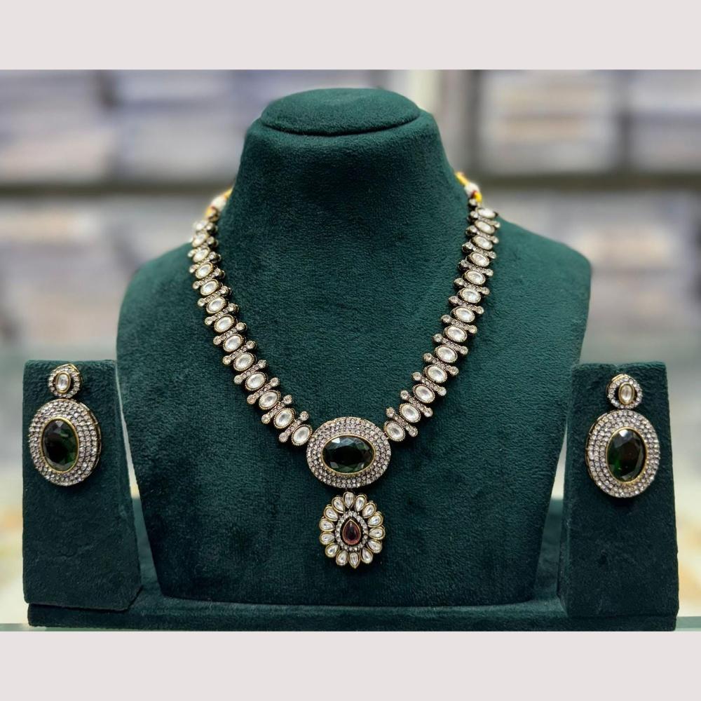 Manisha Jewellery Traditional Elegance Pota Stone Necklace Set