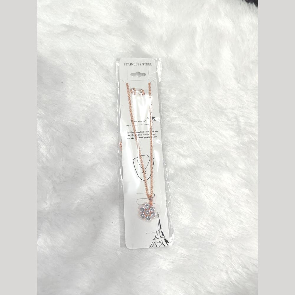 Manisha Jewellery Delicate Turkish Rose Gold Chain Pendent set For Daily And Party Wear