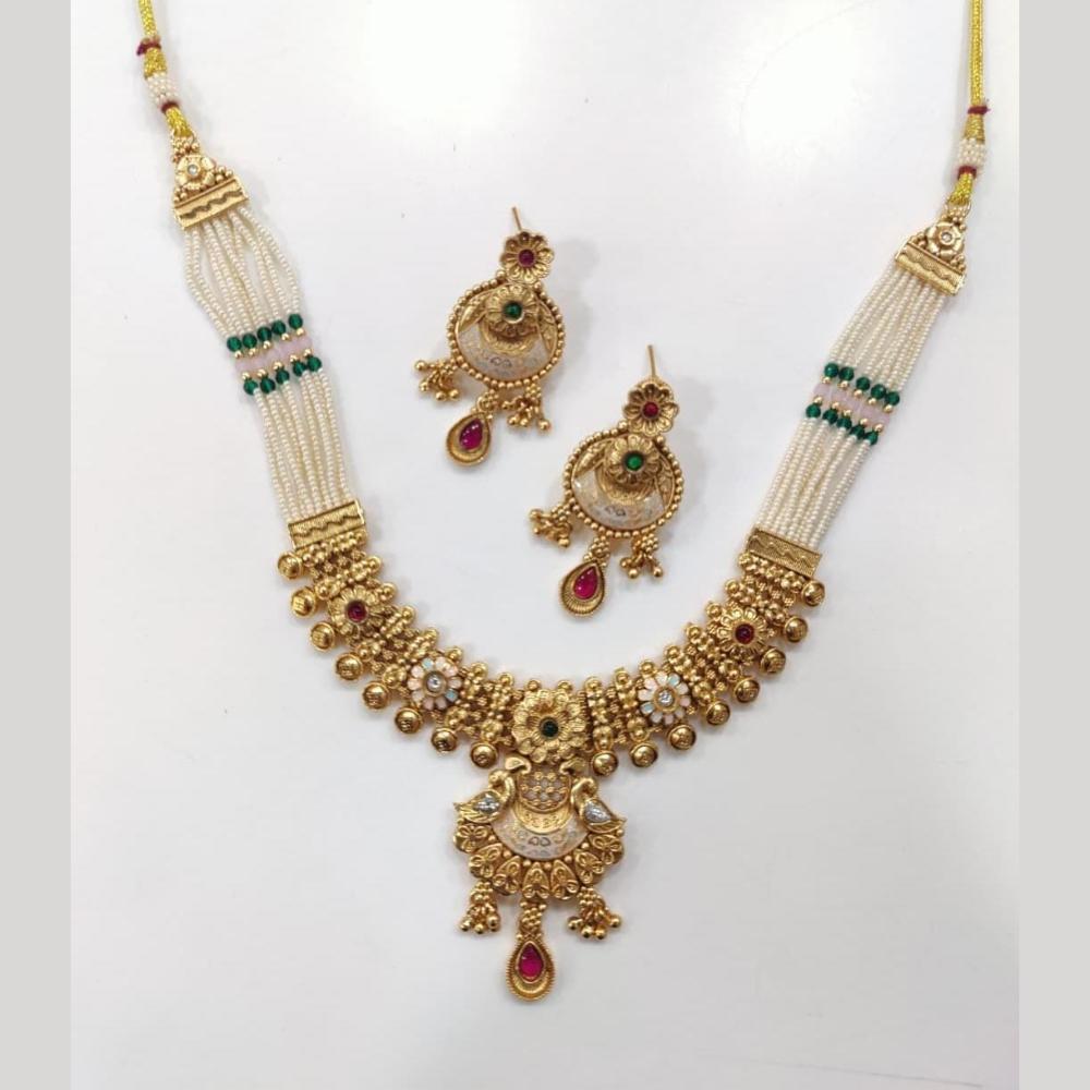Manisha Jewellery Traditional Pearl & Pota Necklace Set for Glamorous Looks