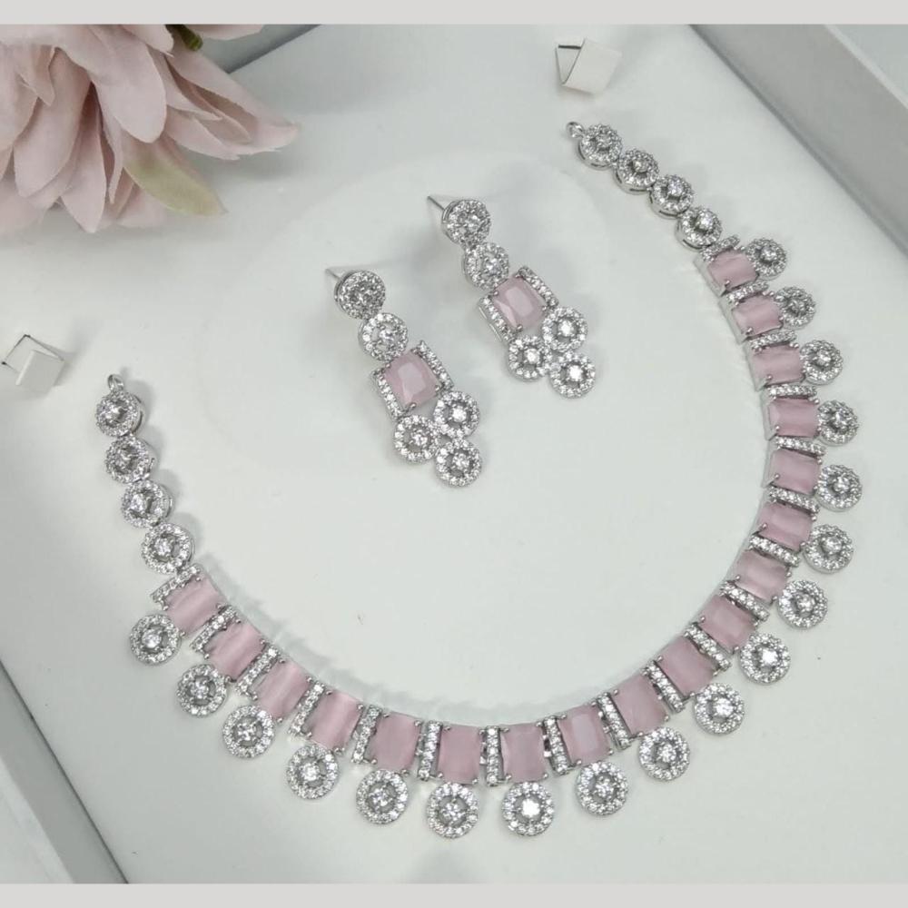 Manisha Jewellery Luxury American Diamond Necklace Set For PartY & Reception Wear