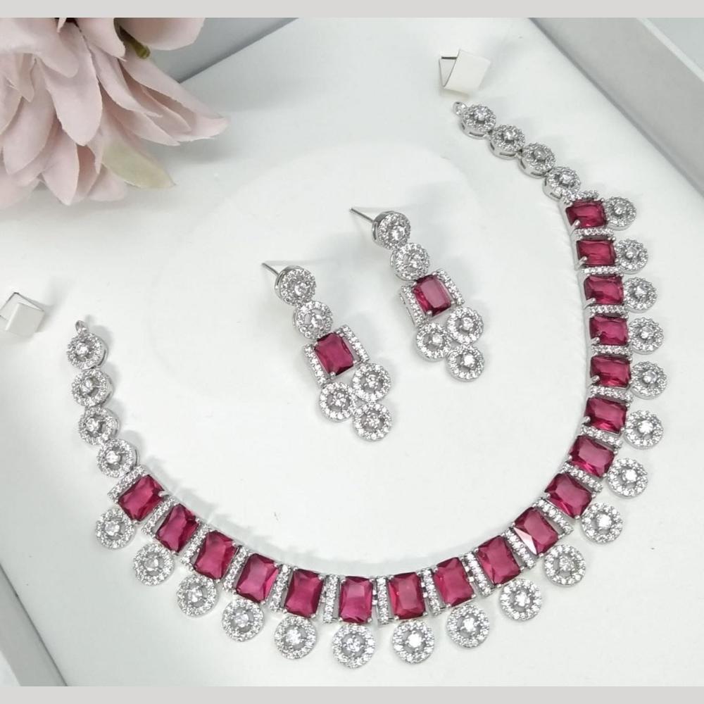 Manisha Jewellery Luxury American Diamond Necklace Set For PartY & Reception Wear