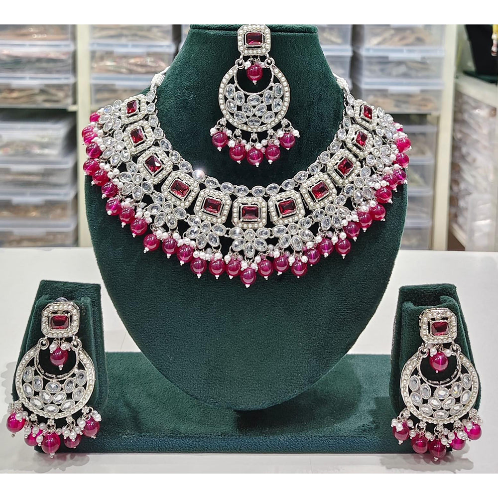Manisha Jewellery Styled to Shine Crystal Stone And Beads Elegant Necklace Set