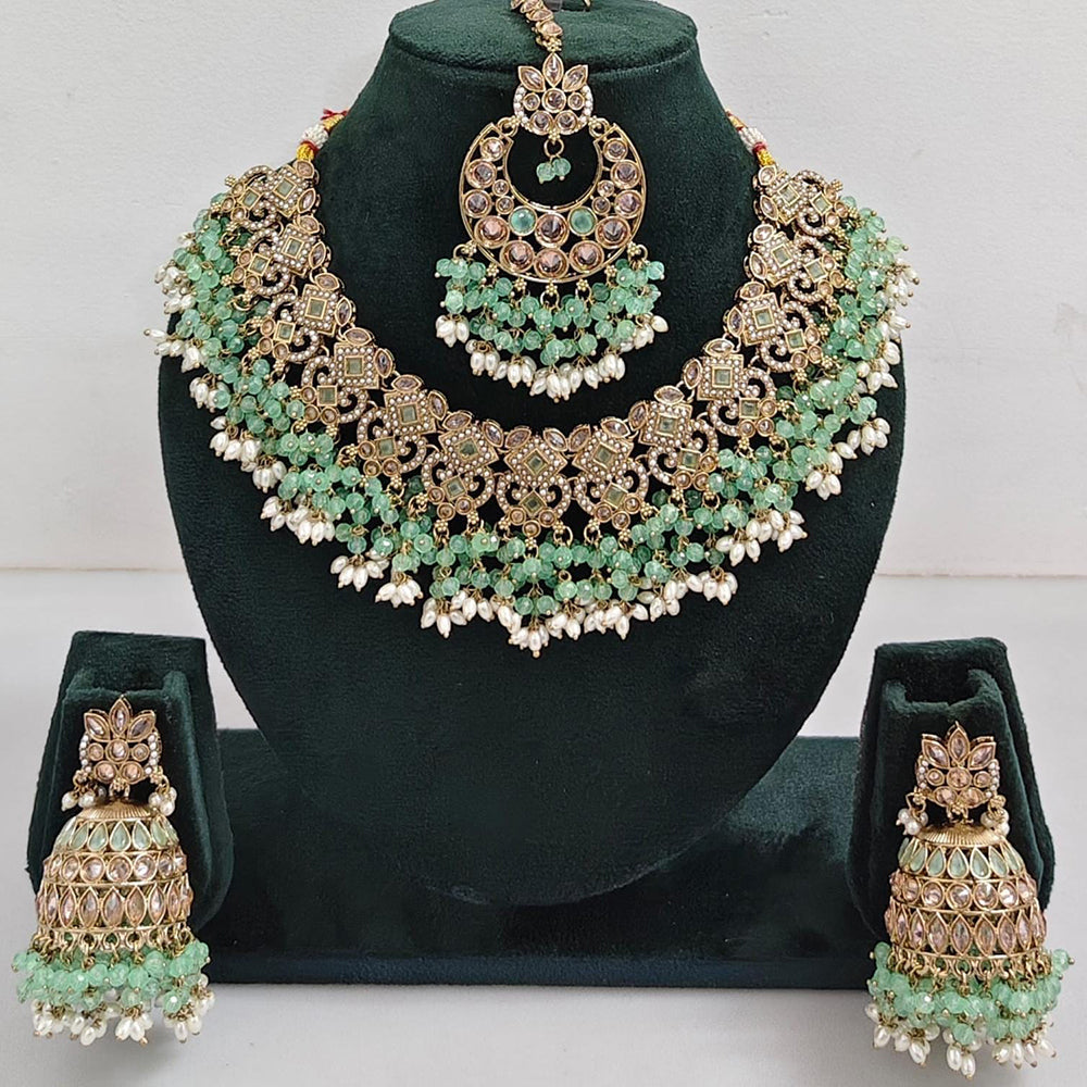 Manisha Jewellery Styled to Shine Crystal Stone And Beads Elegant Necklace Set