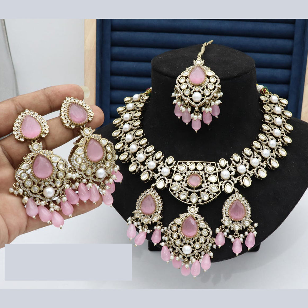 Manisha Jewellery Styled to Shine Crystal Stone And Beads Elegant Necklace Set