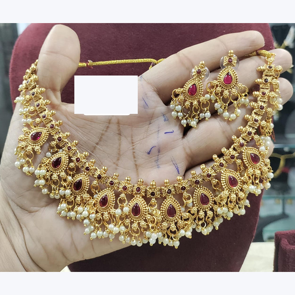 Manisha Jewellery Exquisite Pota Stone and Pearl Necklace Set for Cultural Functions