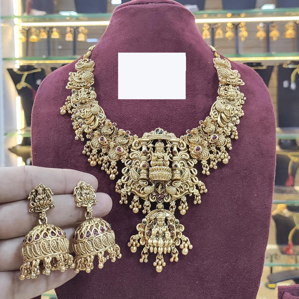 Manisha Jewellery Traditional Temple Necklace Set with Dangling Drops