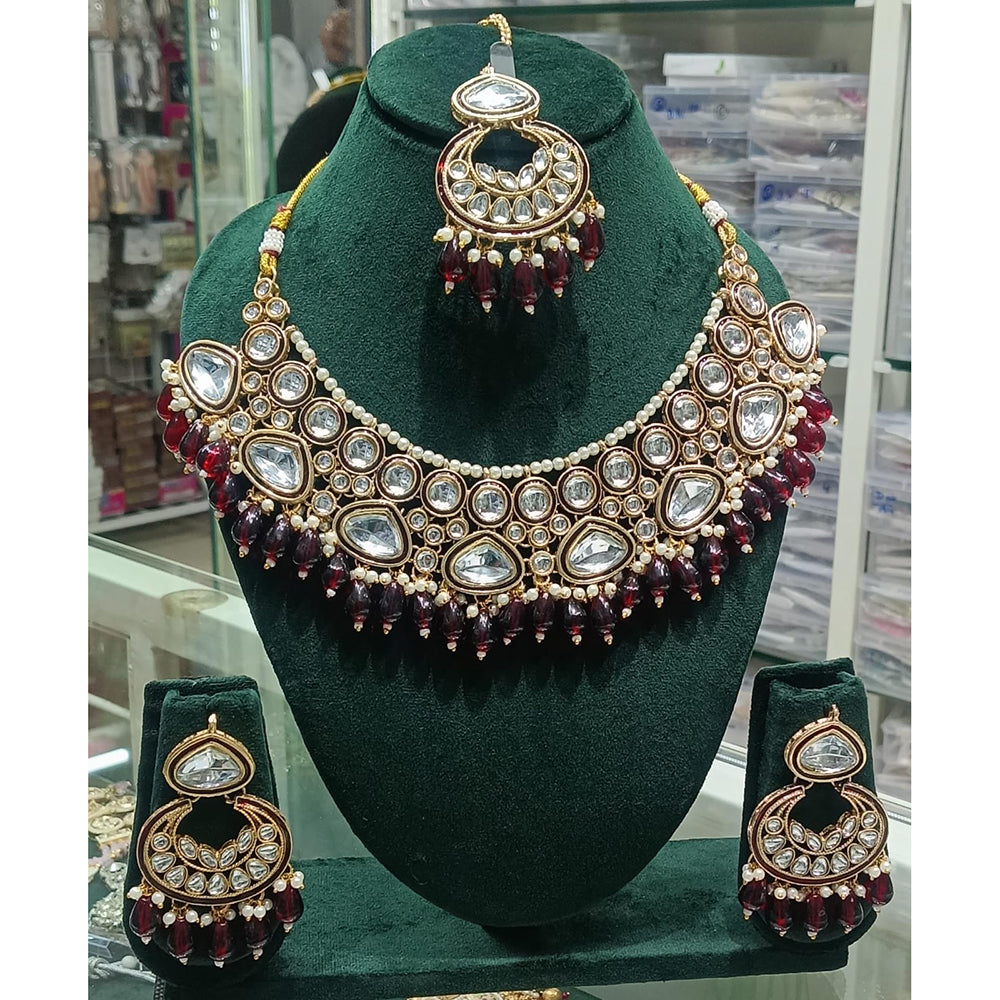 Manisha Jewellery Regal Aura Kundan Stone And Pearl Necklace Set