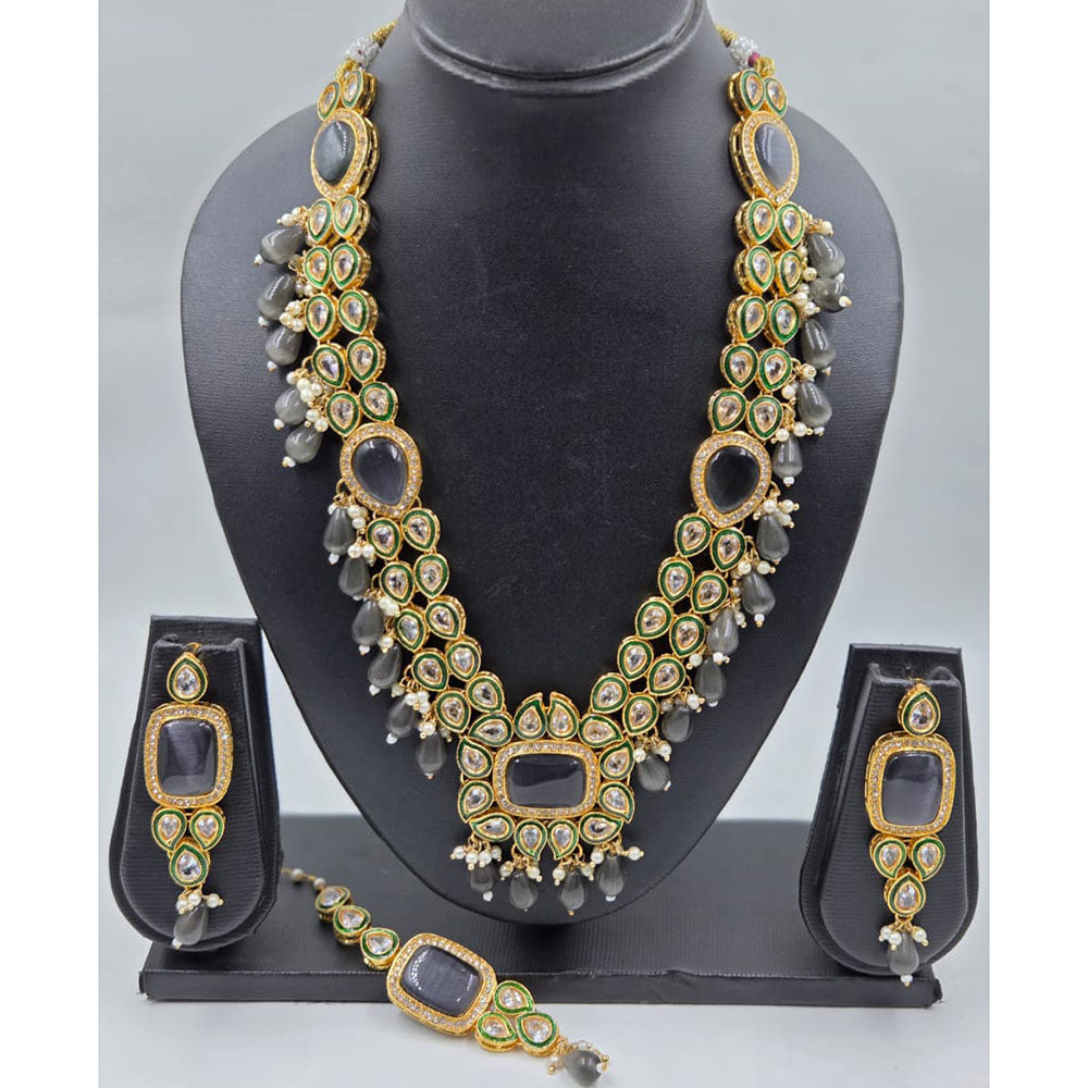 Manisha Jewellery Premium Pota Stone And Beads Long Necklace Set