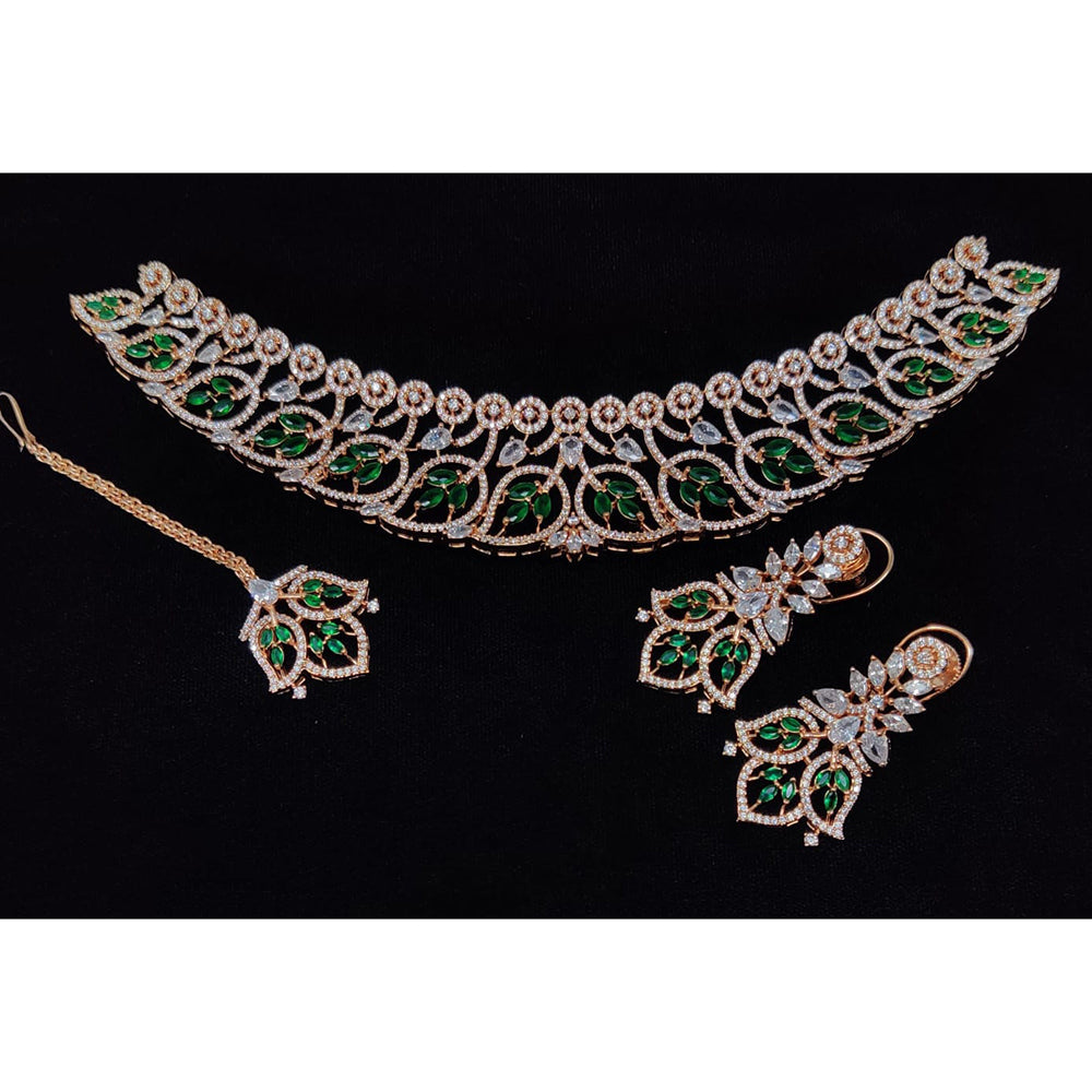 Manisha Jewellery American Diamond Designer Choker Necklace Set