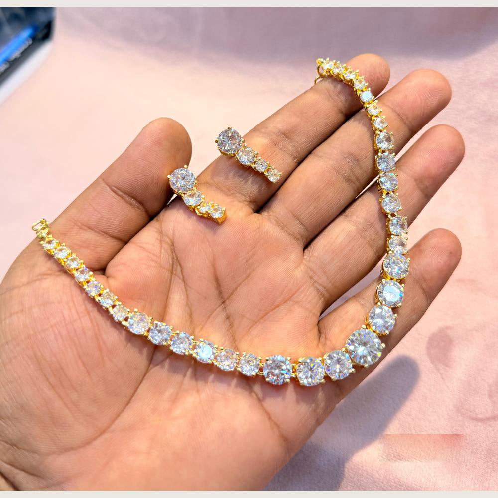 Manisha Jewellery Premium American Diamond Designer Necklace Set