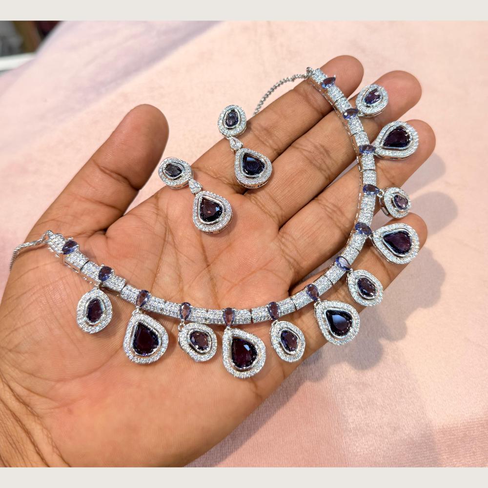 Manisha Jewellery Premium American Diamond Designer Necklace Set