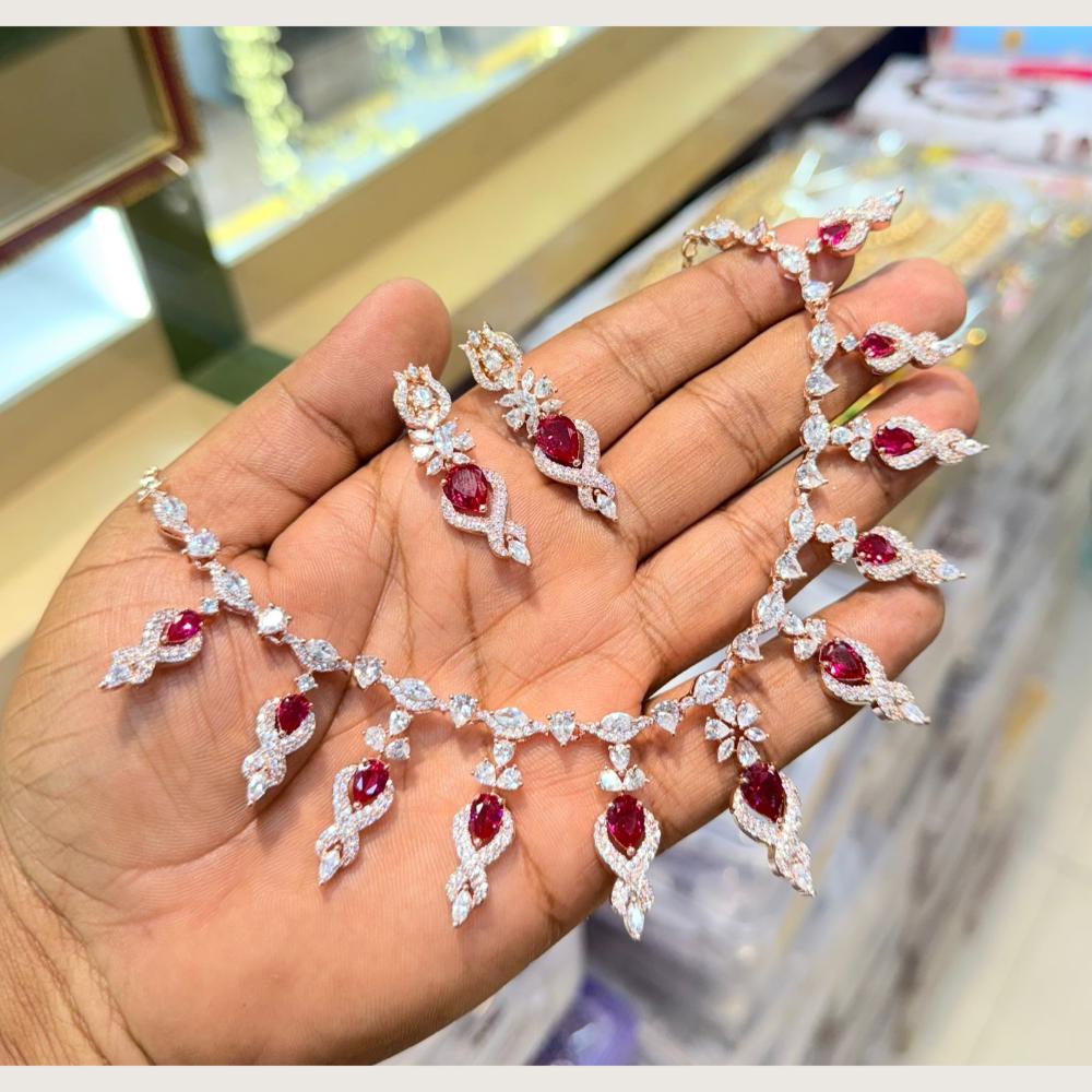 Manisha Jewellery Premium American Diamond Designer Necklace Set