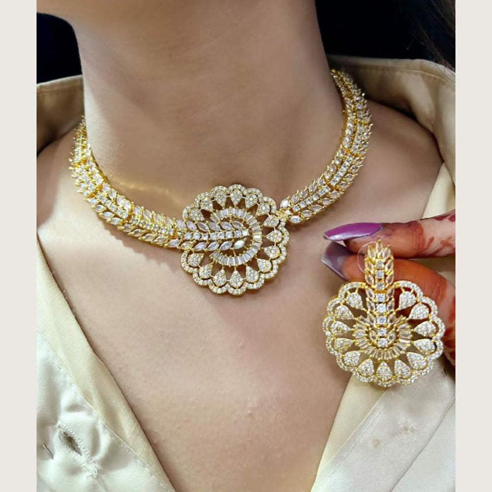 Manisha Jewellery Premium American Diamond Designer Necklace Set